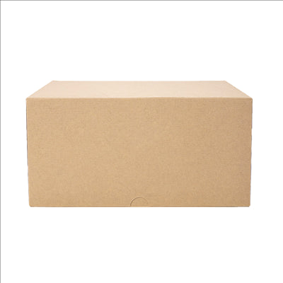 BOÎTES PATISSERIES SANS FENÊTRE 'THEPACK' 240 G/M2 24x24x12 CM NATUREL CARTON ONDULÉ NANO-MICRO (100 UNITÉS)