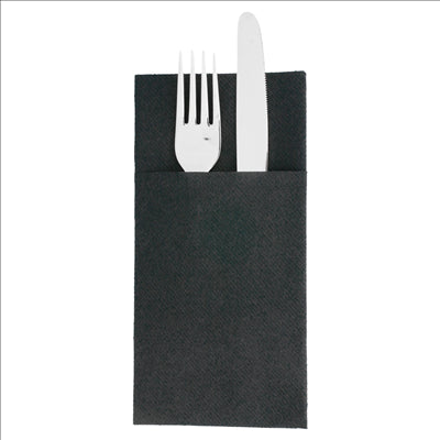 SERVIETTES KANGOUROU  55 G/M2 40x40 CM NOIR AIRLAID (700 UNITÉS)