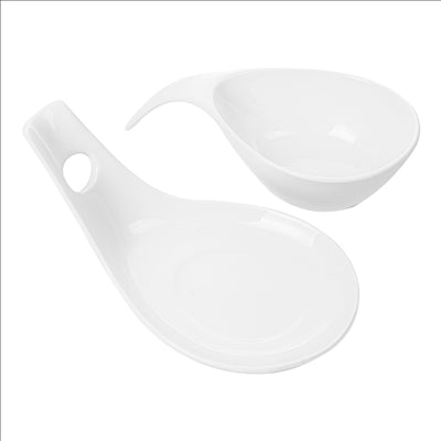 BOLS SOUPE AVEC SAUCIÈRE  25,5x13x6,5 CM BLANC PORCELAINE (4 UNITÉS)