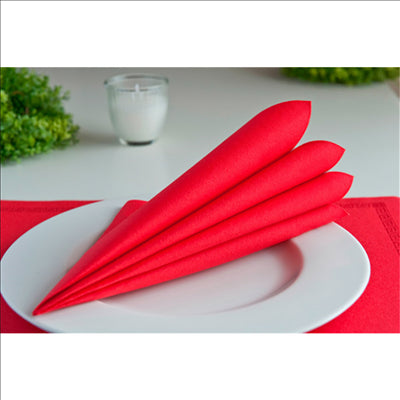 SERVIETTES  55 G/M2 40x40 CM ROUGE AIRLAID (700 UNITÉS)