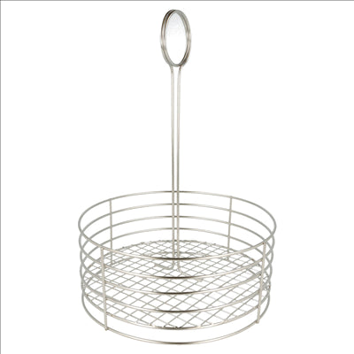 BASKET ROND  Ø 22x30,5 CM ARGENTE INOX (1 UNITÉ)