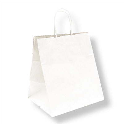 SACS SOS TRAITEUR AVEC ANSES  90 G/M2 26+20x27 CM BLANC CELLULOSE (250 UNITÉS)