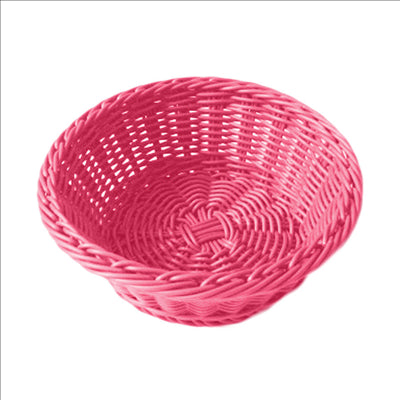 CORBEILLES SIMILAIRE OSIER RONDES  Ø 20x8 CM FUCHSIA PP (12 UNITÉS)