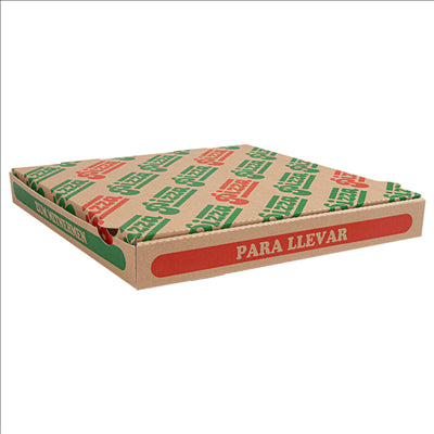 BOÎTES PIZZA 'THEPACK' 330 G/M2 32x32x3,8 CM NATUREL CARTON ONDULÉ MICROCANAL (100 UNITÉS)