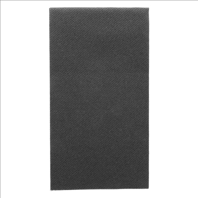 SERVIETTES PLIAGE 1/8  55 G/M2 40x40 CM NOIR AIRLAID (750 UNITÉS)