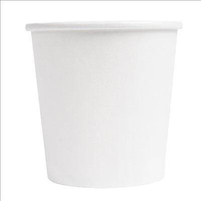 GOBELETS BOISSONS CHAUDES 1 PAROI 120 ML 230 + 18 PE G/M2 Ø6,2/4,5x6 CM BLANC CARTON (1000 UNITÉS)