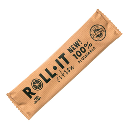 RINCE-DOIGTS FLUSHABLE 'ROLL-IT - FEEL GREEN' 50 G/M2 14,5x4 CM BLANC CELLULOSE (1280 UNITÉS)