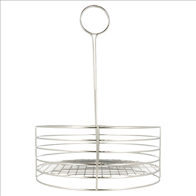 BASKET ROND  Ø 22x30,5 CM ARGENTE INOX (1 UNITÉ)